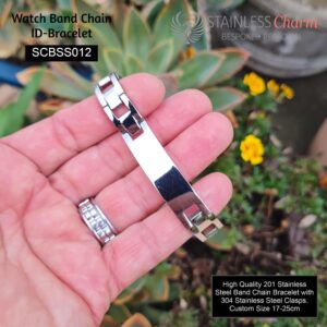 Stainless Steel ID Watch Band Bracelet