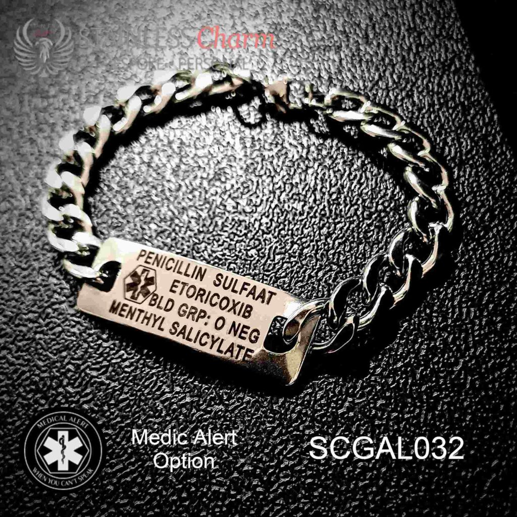 SCGAL032 - Stainless Steel Medical Alert Bracelet