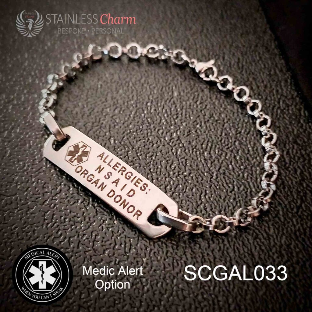 SCGAL033 - Stainless Steel Medical Alert Bracelet