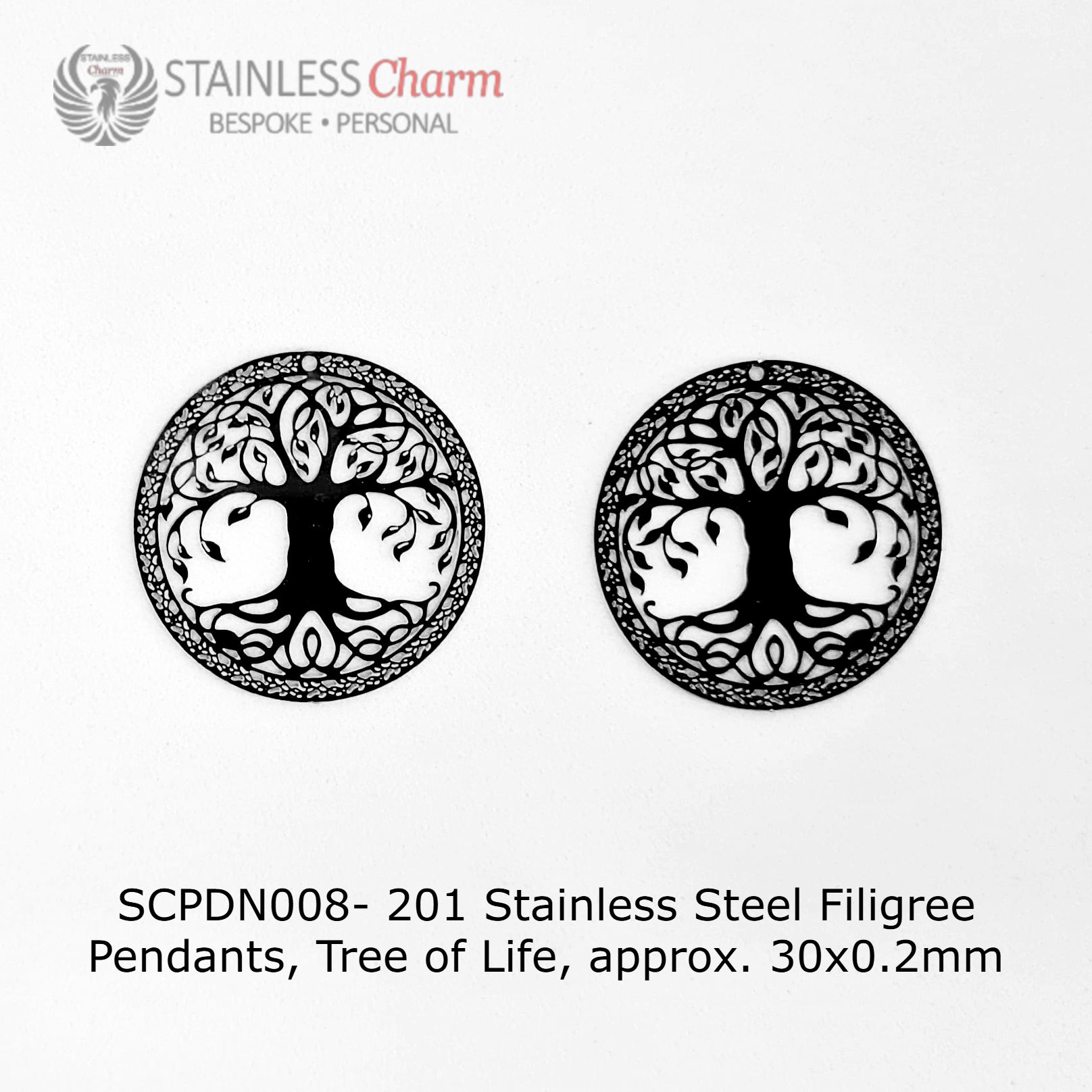 Cable Chain with Filigree Tree of Life Pendant - SCPDN008 - Image 2
