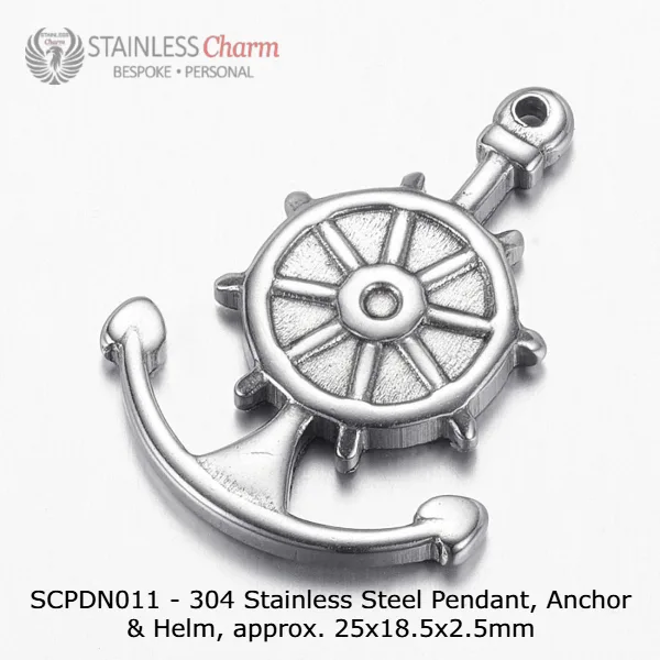 Cable Chain with Anchor & Helm Pendant - SCPDN011 - Image 2