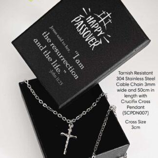 Passover Blessings Cable Chain with Crucifix Pendant - SCPDN007PO