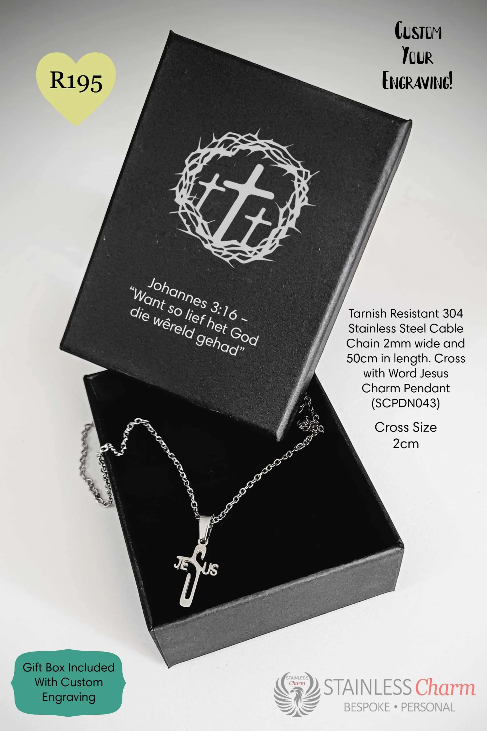 Passover Faith Cable Chain with Cross and Flower Pendant - SCPDN043PO