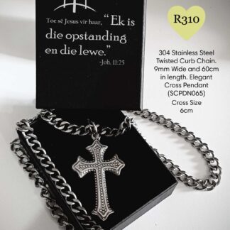 Passover Majesty Twisted Curb Chain with Crucifix Pendant - SCPDN065PO