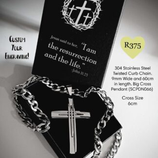 Passover Majesty Twisted Curb Chain with Geometric Cross Pendant - SCPDN066POE