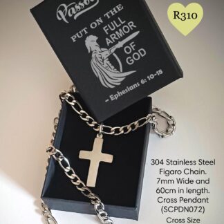 Passover Valor Figaro Chain with Cross Pendant - SCPDN072POE