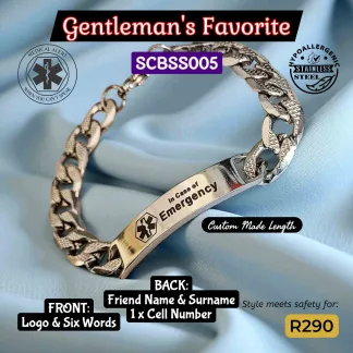 Gentleman's Favorite ID Bracelet - SCBSS005