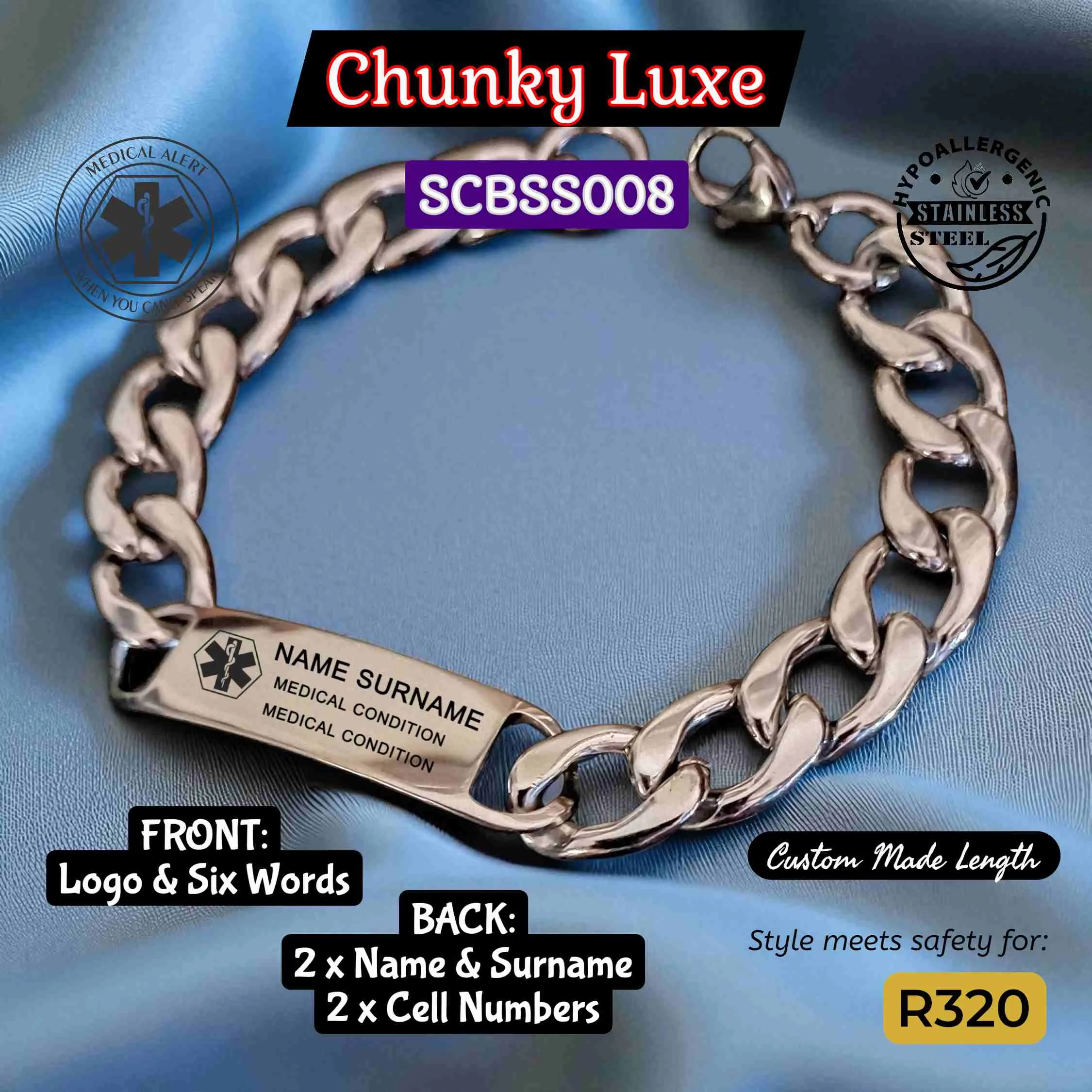 Chunky Luxe ID Bracelet - SCBSS008