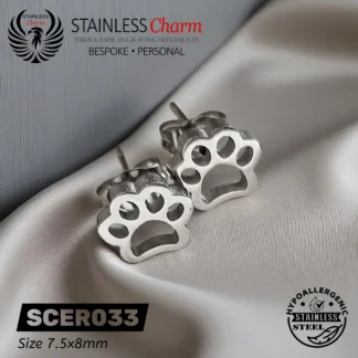 Puppy Footprint Stud Earrings - SCER033