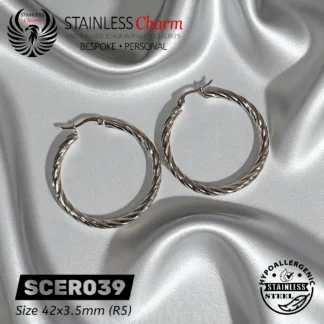 Twist Stripe Hoop Earrings - SCER039