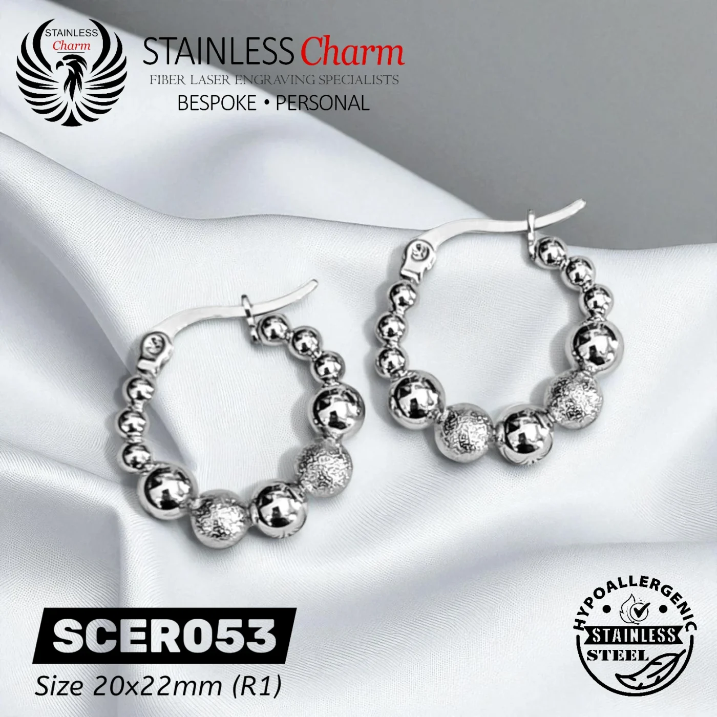 Beaded Hoop Earrings - SCER053