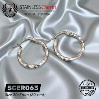 Hoop Earrings Flat with Pattern - SCER063