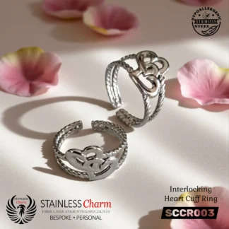 Interlocking Heart Cuff Ring - SCCR003