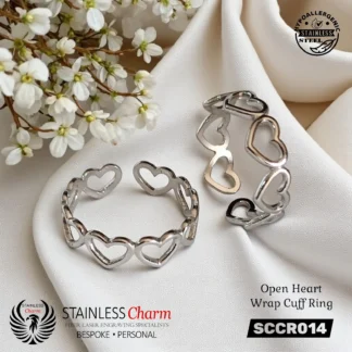 Open Heart Wrap Cuff Ring - SCCR014
