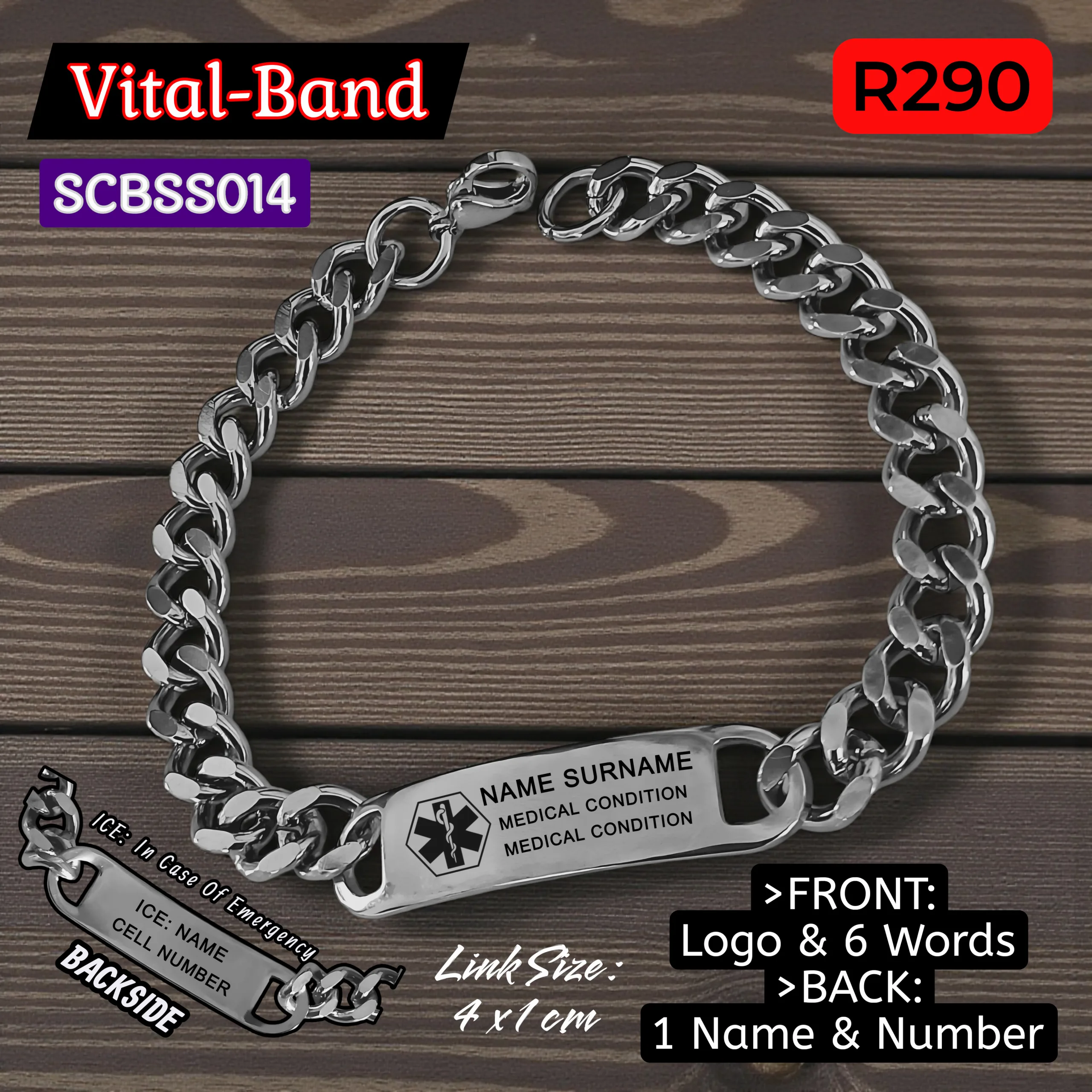 Vital-Band ID Bracelet - SCBSS014