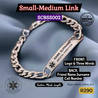 Small-Medium Link ID Bracelet - SCBSS002